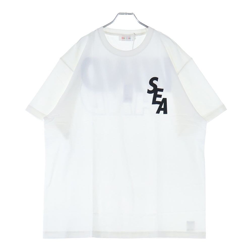 WIND AND SEA(ウィンダンシー) 22SS ロゴプリント カスタム クルーネック 半袖Tシャツ カットソー ホワイト WDS-Y&S2nd-01