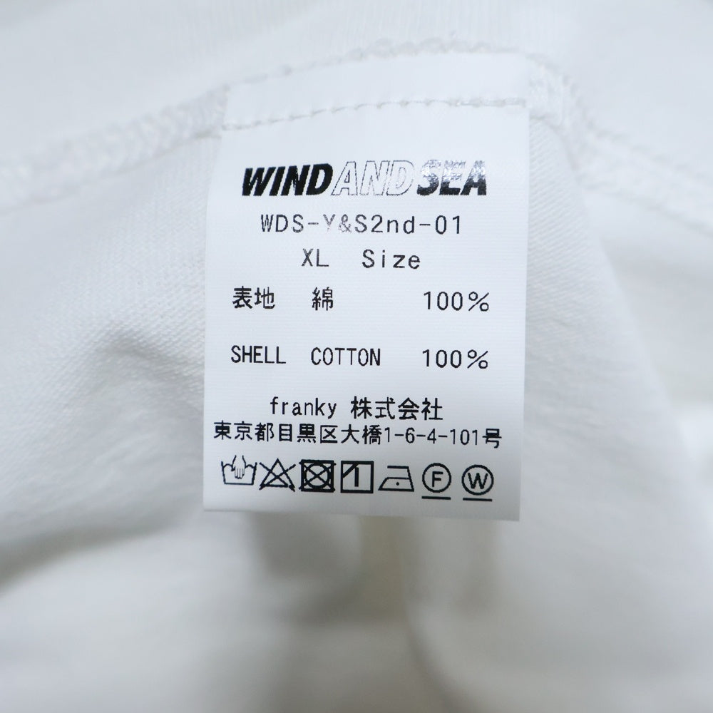 WIND AND SEA(ウィンダンシー) 22SS ロゴプリント カスタム クルーネック 半袖Tシャツ カットソー ホワイト WDS-Y&S2nd-01