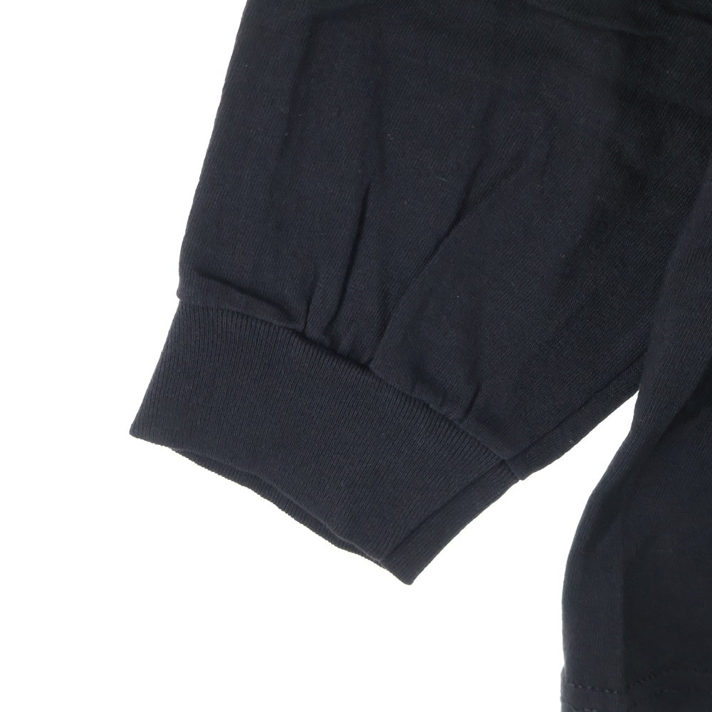 Lafayette(ラファイエット) ロゴ刺繍 クルーネック 長袖Tシャツ カットソー ブラック