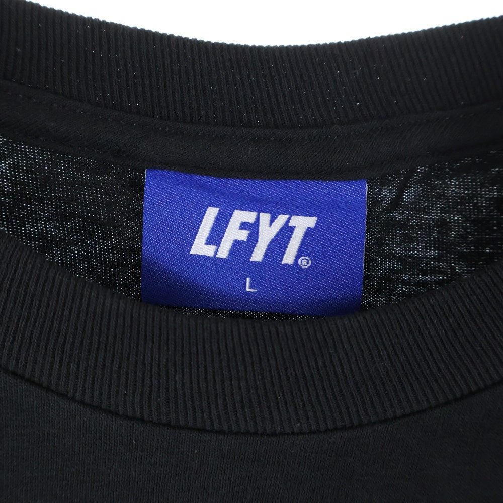 Lafayette(ラファイエット) ロゴ刺繍 クルーネック 長袖Tシャツ カットソー ブラック