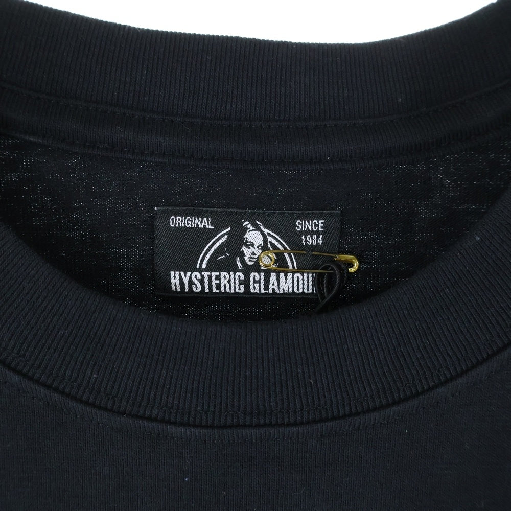 HYSTERIC GLAMOUR(ヒステリックグラマー) 20AW ×WIND AND SEA ウィンダンシー ロゴプリント クルーネック半袖Tシャツカットソー ブラック WDS-HYS-3-08
