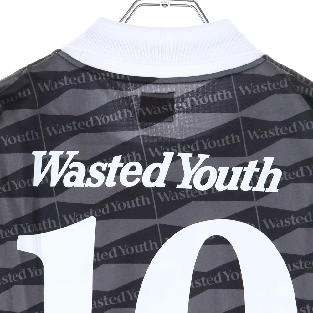 WASTED YOUTH(ウェイステッドユース) BUDWEISER SOCCER GAME SHIRT サッカーゲーム 半袖ポロシャツ ブラック WY21CS001