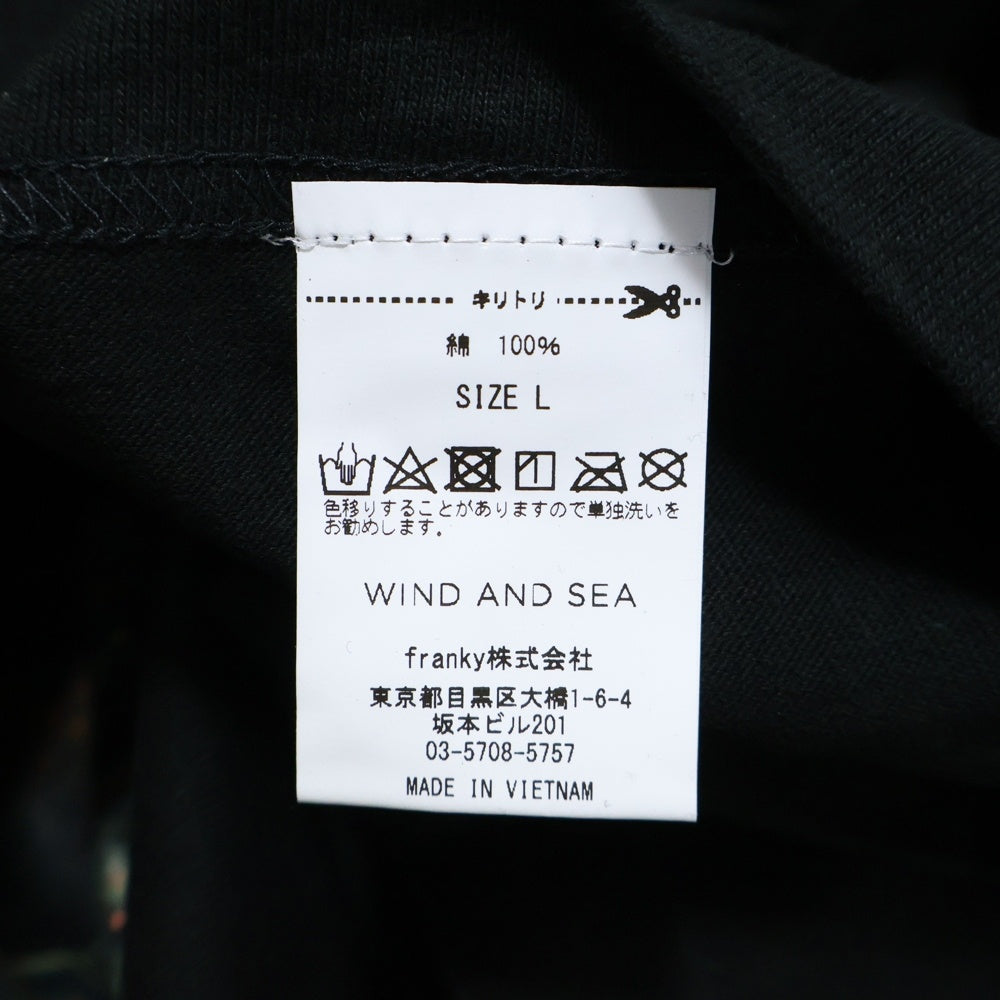 WIND AND SEA(ウィンダンシー) WILD&FREE CITY PHOTO TEE ワイルド アンド フリー フォトプリント クルーネック 半袖Tシャツ カットソー ブラック WDS-CS-357
