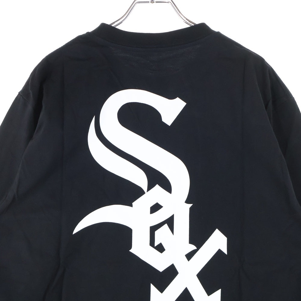 F.C.R.B./F.C.Real Bristol/FCRB(エフシーアールビー/エフシーレアルブリストル) MLB L/S TEAM TEE ヤンキース プリント クルーネック 長袖Tシャツ カットソー ブラック FCRB-212114