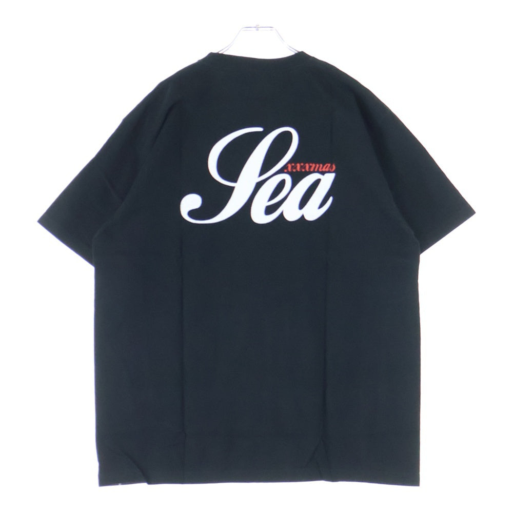 WIND AND SEA(ウィンダンシー) 21AW ×GOD SELECTION XXX S/S TEE ゴッドセレクション ロゴ エンブロイダリー クルーネック 半袖Tシャツ カットソー ブラック WDS-XXX-21A-11