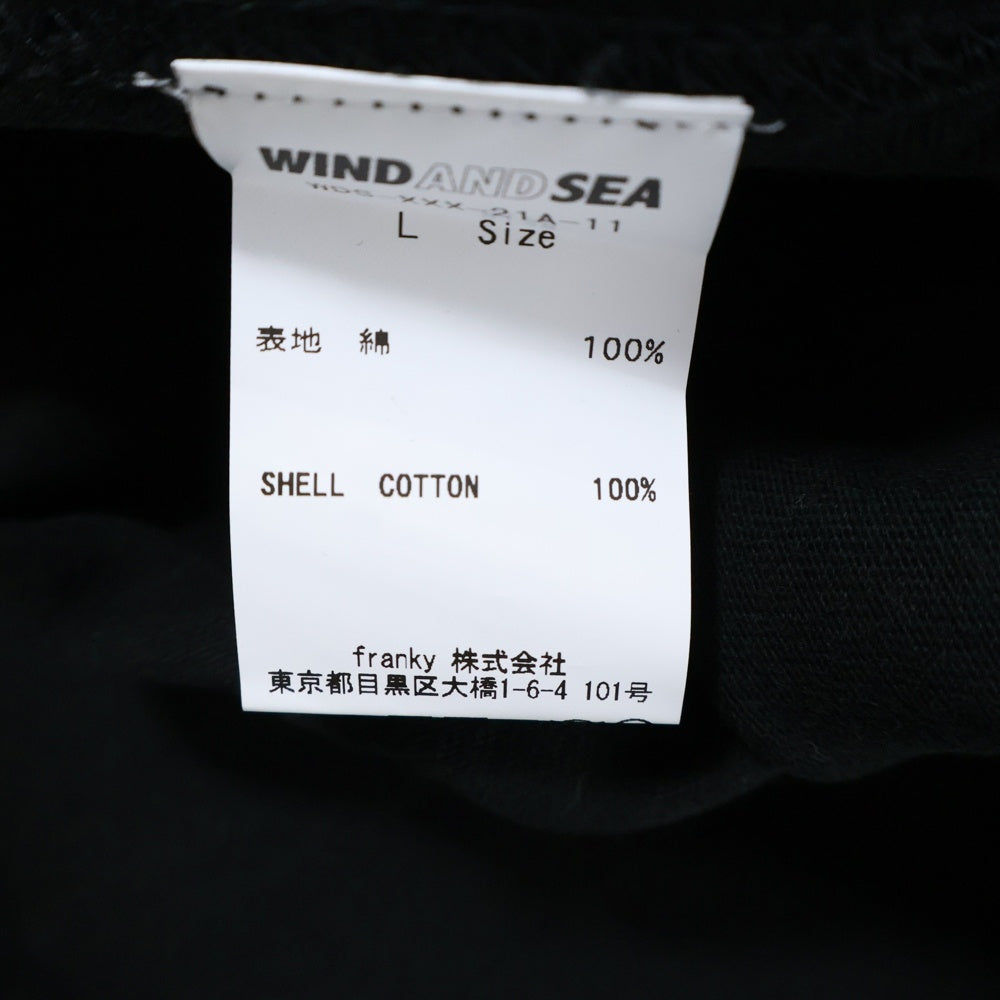 WIND AND SEA(ウィンダンシー) 21AW ×GOD SELECTION XXX S/S TEE ゴッドセレクション ロゴ エンブロイダリー クルーネック 半袖Tシャツ カットソー ブラック WDS-XXX-21A-11