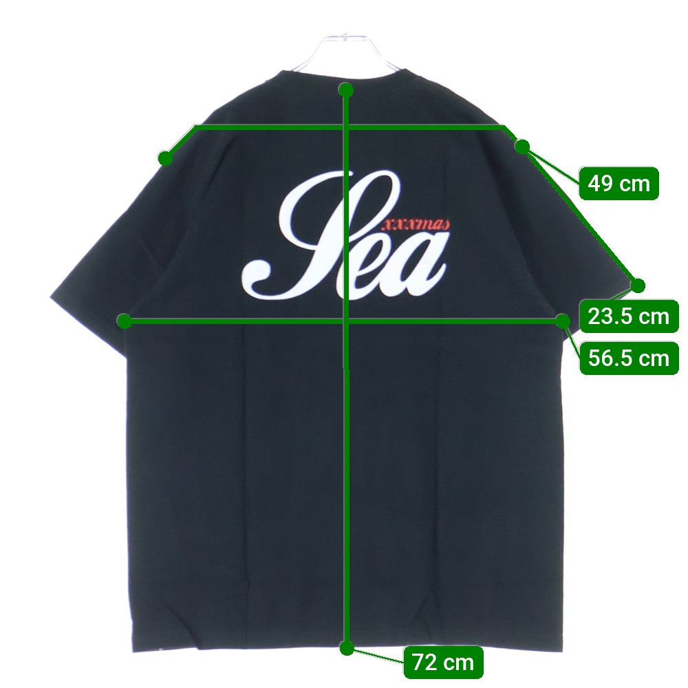 WIND AND SEA(ウィンダンシー) 21AW ×GOD SELECTION XXX S/S TEE ゴッドセレクション ロゴ エンブロイダリー クルーネック 半袖Tシャツ カットソー ブラック WDS-XXX-21A-11