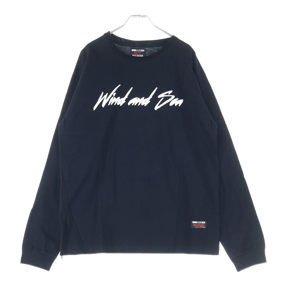 WIND AND SEA(ウィンダンシー) 22SS ×Yohji Yamamoto SIGNATURE-STYLE LOGO LONG SLEEVE T-SHIRT ヨウジヤマモト シグネイチャー スタイル ロゴプリント 半袖Tシャツ WA-22WSLT-01