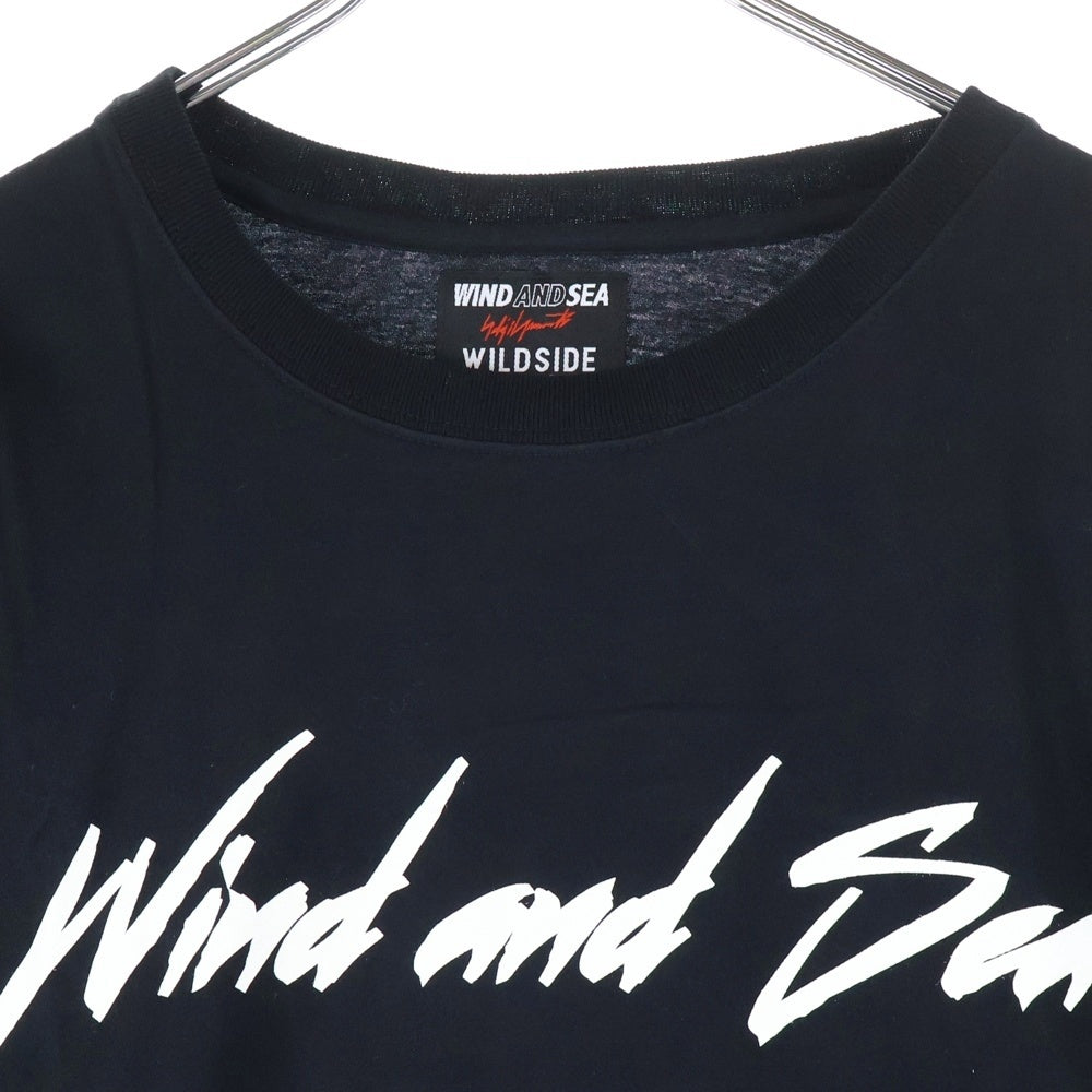 WIND AND SEA(ウィンダンシー) 22SS ×Yohji Yamamoto SIGNATURE-STYLE LOGO LONG SLEEVE T-SHIRT ヨウジヤマモト シグネイチャー スタイル ロゴプリント 半袖Tシャツ WA-22WSLT-01