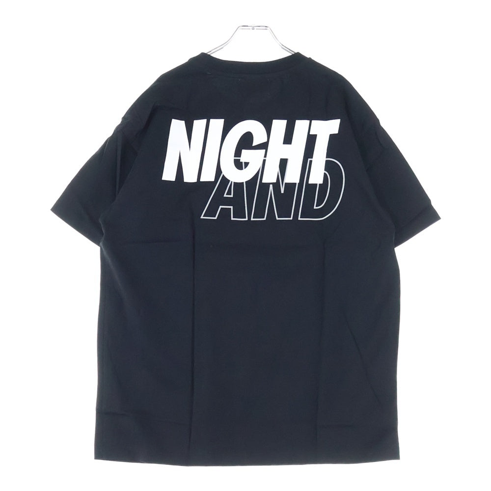 WIND AND SEA(ウィンダンシー) ×good night 5tore NIGHT AND T-SHIRT グッド ナイト ストア ナイト アンド ロゴプリント クルーネック 半袖Tシャツ カットソー ブラック WDS-GN5-04