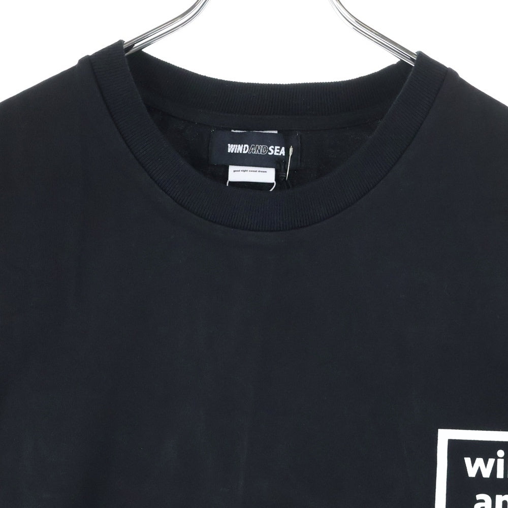 WIND AND SEA(ウィンダンシー) ×good night 5tore NIGHT AND T-SHIRT グッド ナイト ストア ナイト アンド ロゴプリント クルーネック 半袖Tシャツ カットソー ブラック WDS-GN5-04