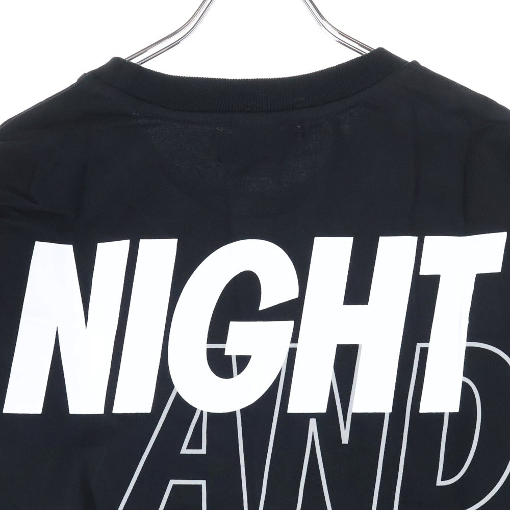 WIND AND SEA(ウィンダンシー) ×good night 5tore NIGHT AND T-SHIRT グッド ナイト ストア ナイト アンド ロゴプリント クルーネック 半袖Tシャツ カットソー ブラック WDS-GN5-04