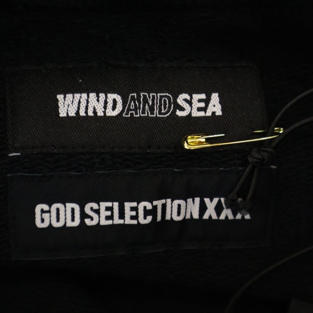 WIND AND SEA(ウィンダンシー) 21AW ×GOD SELECTION WDS CREWNECK ゴッドセレクション ロゴ エンブロイダリー クルーネック スウェット トレーナー ブラック WDS-XXX-21A-09