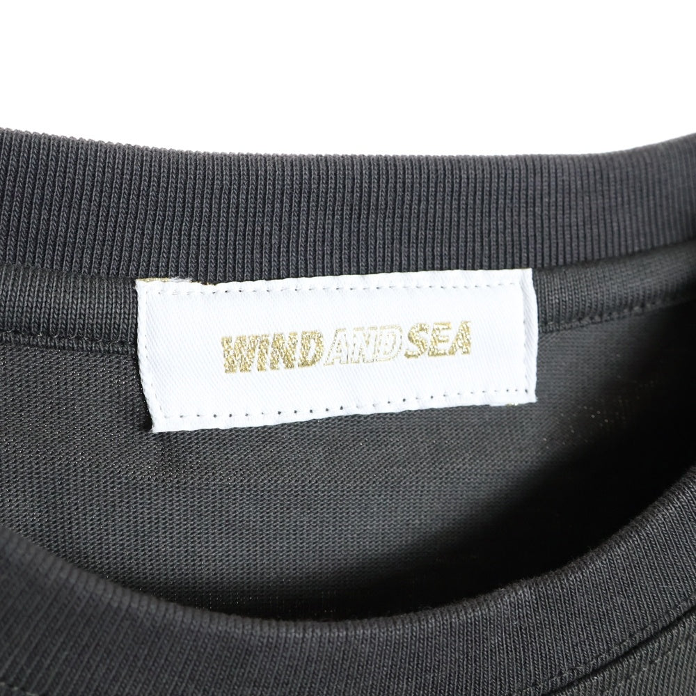 WIND AND SEA(ウィンダンシー) 22SS SEA S/S T-SHIRT ロゴプリント クルーネック 半袖Tシャツ カットソー グレー WDS-SEA-22S-02