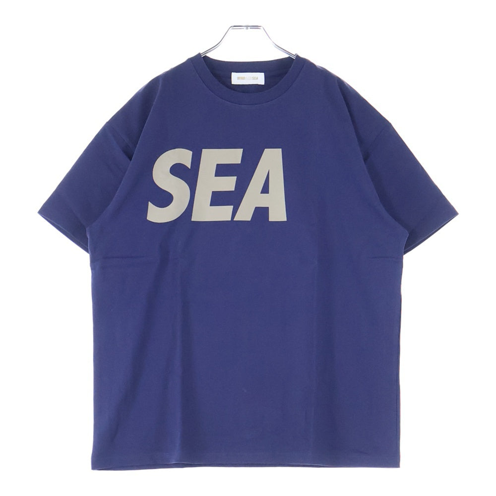 WIND AND SEA(ウィンダンシー) 22SS SEA S/S T-SHIRT ロゴプリント クルーネック 半袖Tシャツ カットソー ネイビー WDS-SEA-22S-02