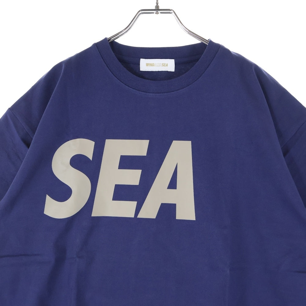 WIND AND SEA(ウィンダンシー) 22SS SEA S/S T-SHIRT ロゴプリント クルーネック 半袖Tシャツ カットソー ネイビー WDS-SEA-22S-02