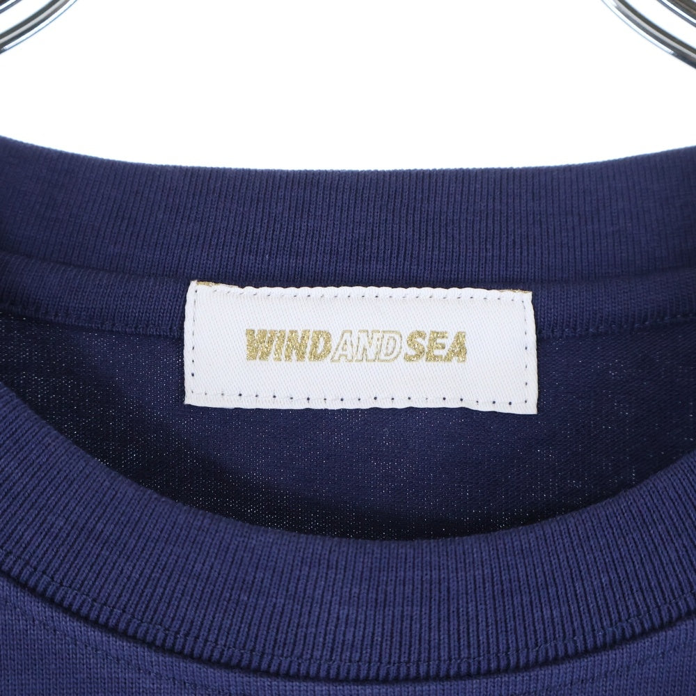 WIND AND SEA(ウィンダンシー) 22SS SEA S/S T-SHIRT ロゴプリント クルーネック 半袖Tシャツ カットソー ネイビー WDS-SEA-22S-02