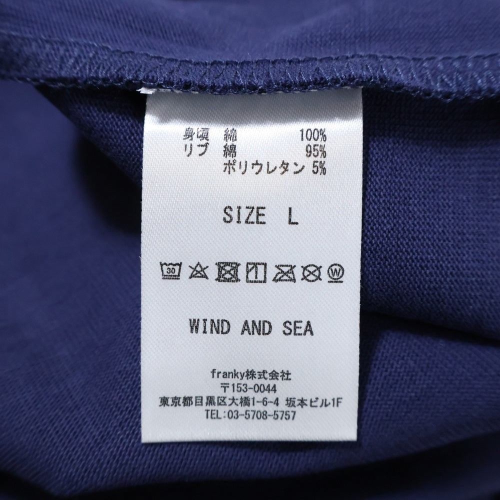 WIND AND SEA(ウィンダンシー) 22SS SEA S/S T-SHIRT ロゴプリント クルーネック 半袖Tシャツ カットソー ネイビー WDS-SEA-22S-02