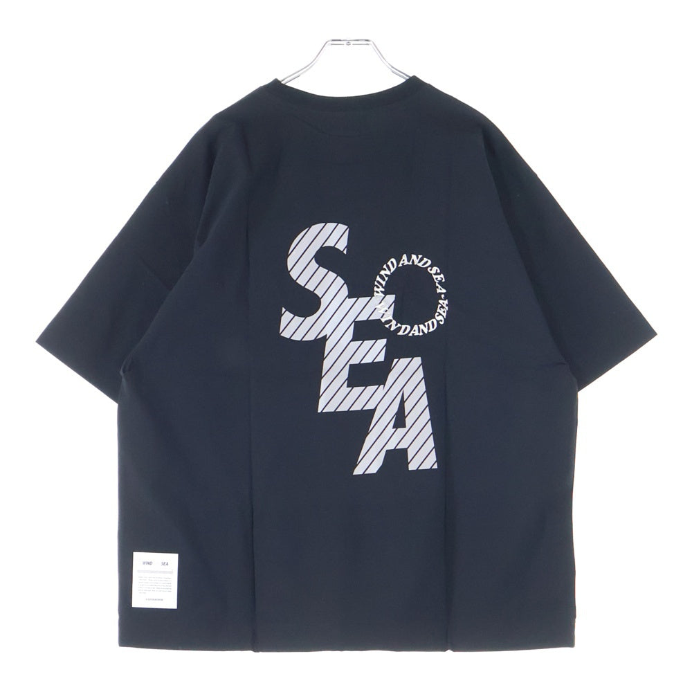 WIND AND SEA(ウィンダンシー) MILITARY T-SHIRT ロゴプリント ミリタリー クルーネック 半袖Tシャツ カットソー ブラック WDS-CS-353