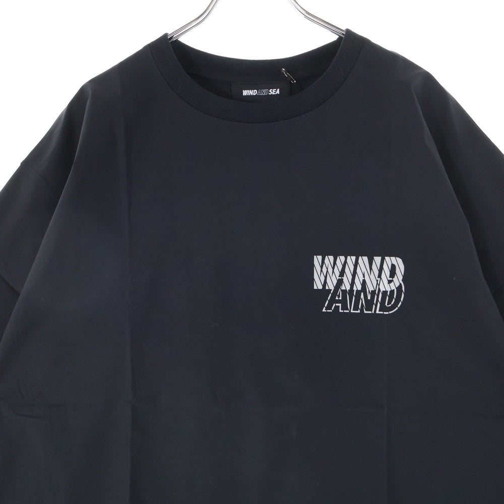 WIND AND SEA(ウィンダンシー) MILITARY T-SHIRT ロゴプリント ミリタリー クルーネック 半袖Tシャツ カットソー ブラック WDS-CS-353