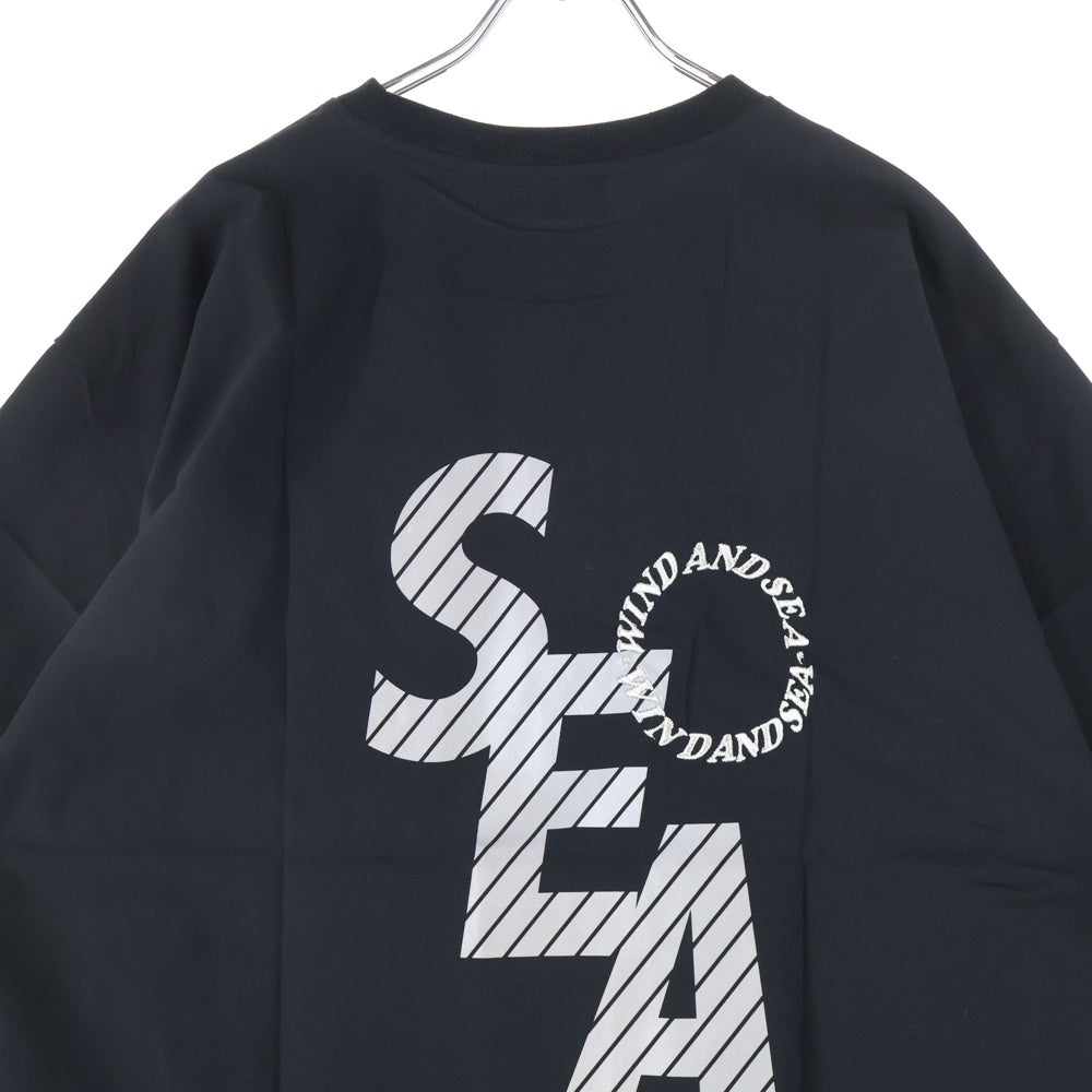 WIND AND SEA(ウィンダンシー) MILITARY T-SHIRT ロゴプリント ミリタリー クルーネック 半袖Tシャツ カットソー ブラック WDS-CS-353