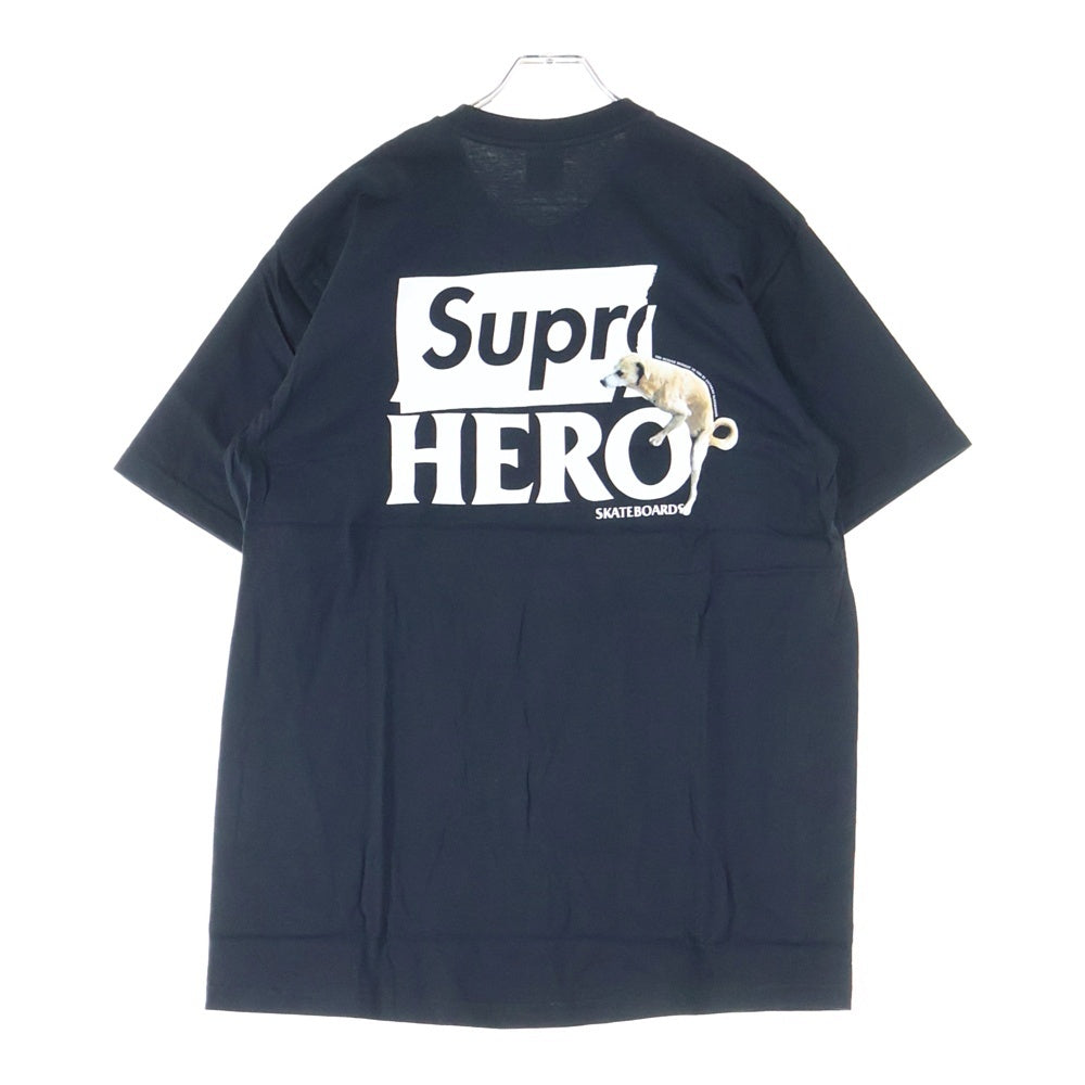 SUPREME(シュプリーム) 22SS ×ANTIHERO Dog Tee アンタイヒーロー ドッグロゴプリント クルーネック 半袖Tシャツ カットソー ブラック