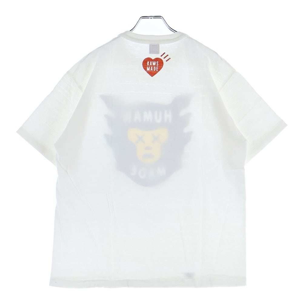 HUMAN MADE(ヒューマンメイド) 21SS ×KAWS T-SHIRT カウズ デザイン プリント クルーネック 半袖Tシャツ カットソー ホワイト XX22TE003 L