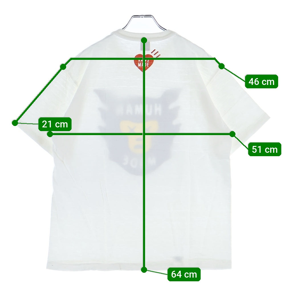 HUMAN MADE(ヒューマンメイド) 21SS ×KAWS T-SHIRT カウズ デザイン プリント クルーネック 半袖Tシャツ カットソー ホワイト XX22TE003 L