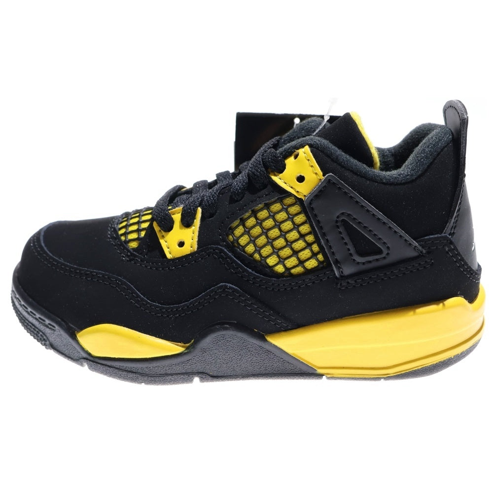 NIKE(ナイキ) AIR JORDAN 4 RETRO PS THUNDER エア ジョーダン 4 レトロ サンダー ローカットスニーカー ブラック/イエロー US11C/17cm BQ7669-017