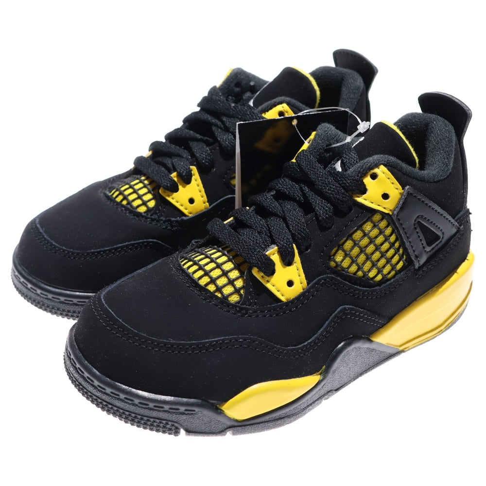 NIKE(ナイキ) AIR JORDAN 4 RETRO PS THUNDER エア ジョーダン 4 レトロ サンダー ローカットスニーカー ブラック/イエロー US11C/17cm BQ7669-017