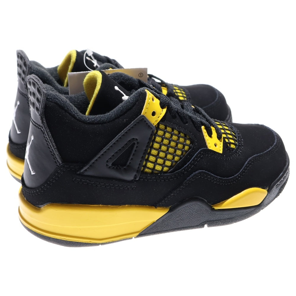 NIKE(ナイキ) AIR JORDAN 4 RETRO PS THUNDER エア ジョーダン 4 レトロ サンダー ローカットスニーカー ブラック/イエロー US11C/17cm BQ7669-017