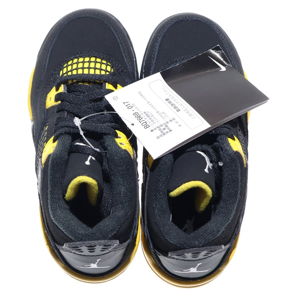 NIKE(ナイキ) AIR JORDAN 4 RETRO PS THUNDER エア ジョーダン 4 レトロ サンダー ローカットスニーカー ブラック/イエロー US11C/17cm BQ7669-017