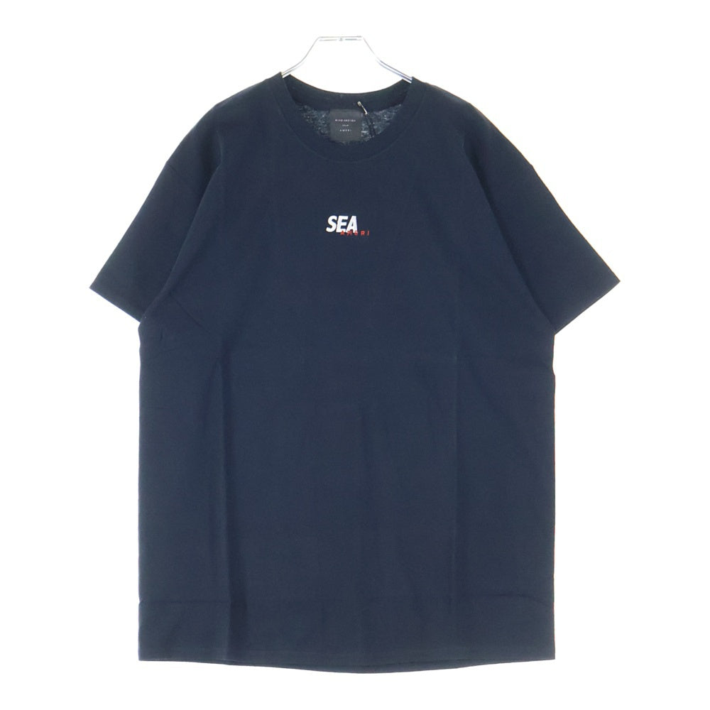 WIND AND SEA(ウィンダンシー) ×AMERI S/S T-SHIRT アメリ ロゴ刺繍 クルーネック 半袖Tシャツ カットソー ネイビー WDS-AMR-04
