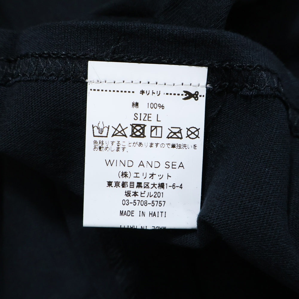 WIND AND SEA(ウィンダンシー) ×AMERI S/S T-SHIRT アメリ ロゴ刺繍 クルーネック 半袖Tシャツ カットソー ネイビー WDS-AMR-04