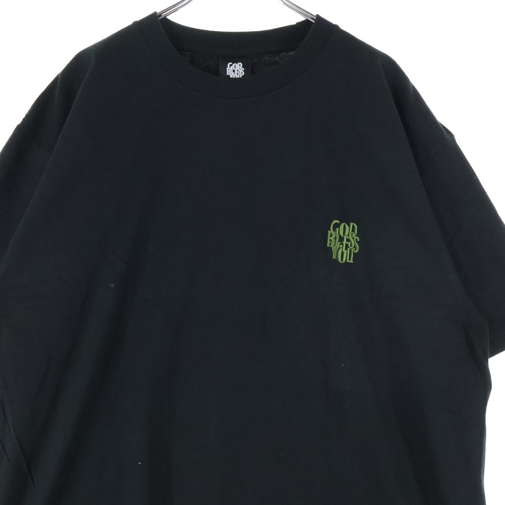 EXAMPLE(エグザンプル) GOD BLESS YOU グッド ブレイス ユー エンブロイダリー 半袖Tシャツ カットソー ブラック