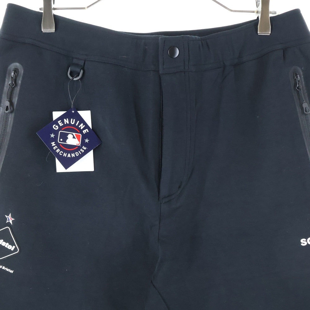 F.C.R.B./F.C.Real Bristol/FCRB(エフシーアールビー/エフシーレアルブリストル) 21AW MLB TOUR FLAT HEM TRAINING PANTS MLBツアー チーム刺繍 トレーニングパンツ ブラック FCRB-212010