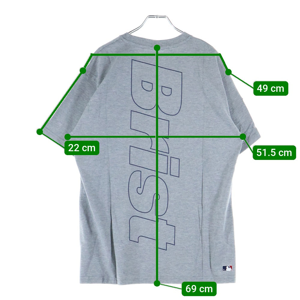 F.C.R.B./F.C.Real Bristol/FCRB(エフシーアールビー/エフシーレアルブリストル) 21AW MLB TOUR MATCH TEE MLBツアー フロントロゴ クルーネック 半袖Tシャツ カットソー グレー FCRB-212022
