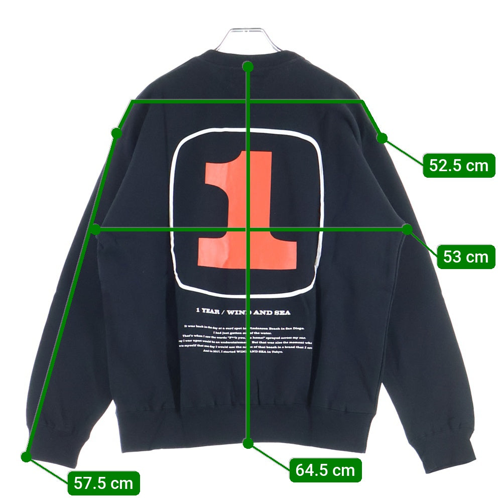 WIND AND SEA(ウィンダンシー) NAKAMEGURO 1ST ANNIV SWEAT SHIRT 中目黒 1周年 長袖ロングスリーブ クルーネック スウェット ブラック