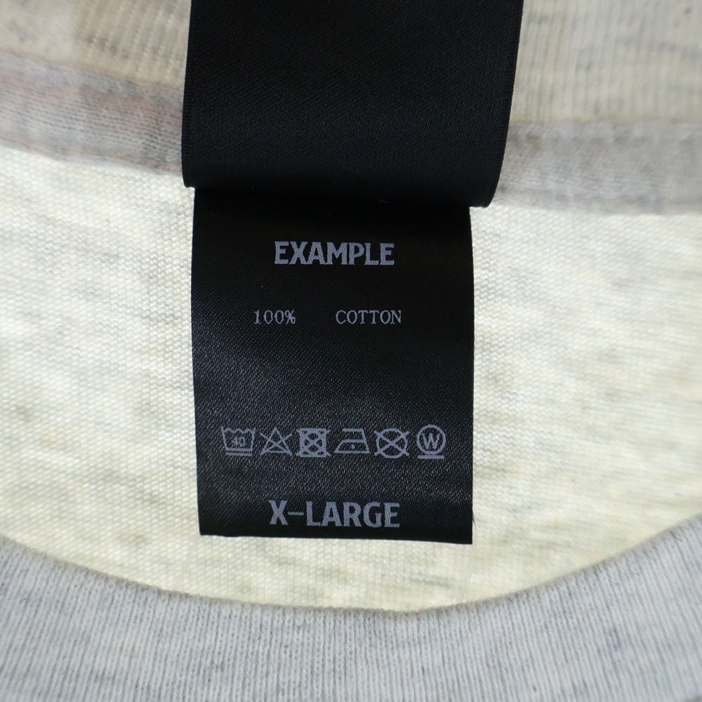 EXAMPLE(エグザンプル) GOD BLESS YOU グッド ブレイス ユー プリント クルーネック 半袖Tシャツ カットソー グレー