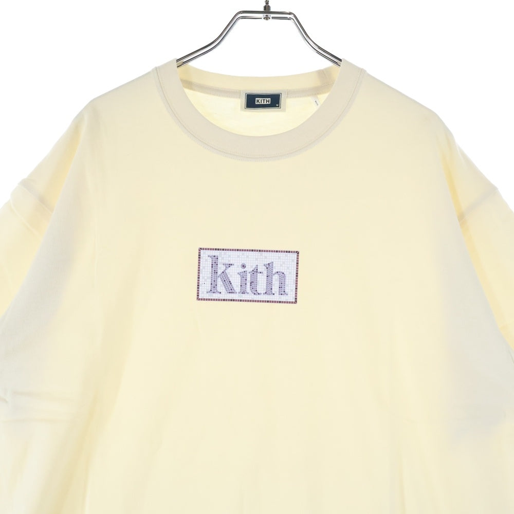 KITH(キス) MOSAIC TEE モザイク タイル ロゴ プリント クルーネック 半袖Tシャツ カットソー アイボリー KH3777-104