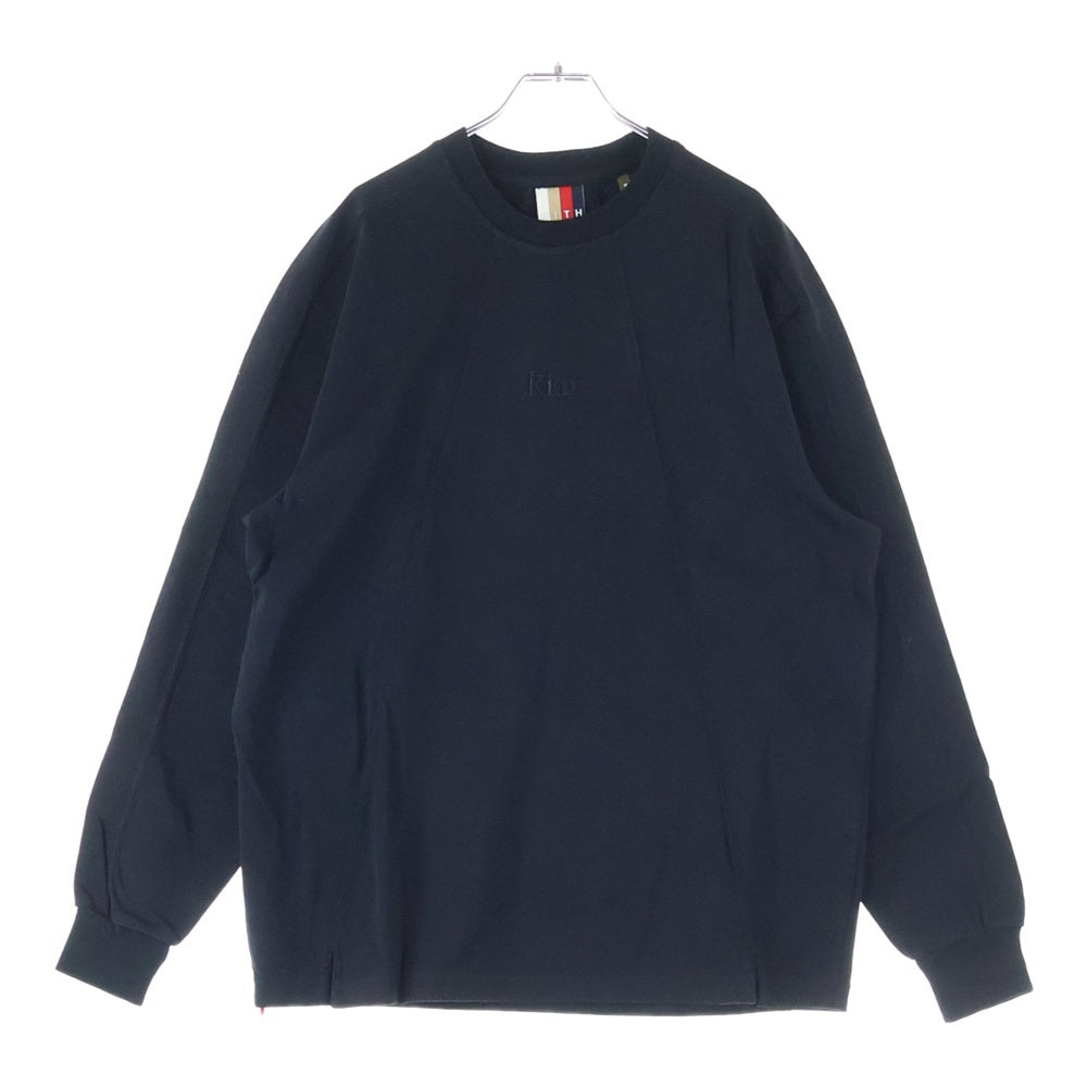 KITH(キス) LS PANELED PULLIVER パネル 切り替え ロゴエンブロイダリー ロングスリーブ 長袖Tシャツ カットソー ブラック KH3667