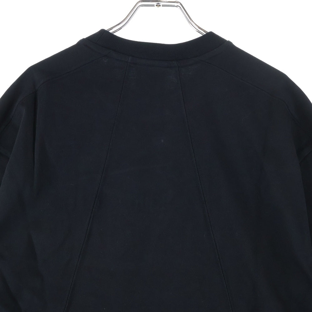 KITH(キス) LS PANELED PULLIVER パネル 切り替え ロゴエンブロイダリー ロングスリーブ 長袖Tシャツ カットソー ブラック KH3667