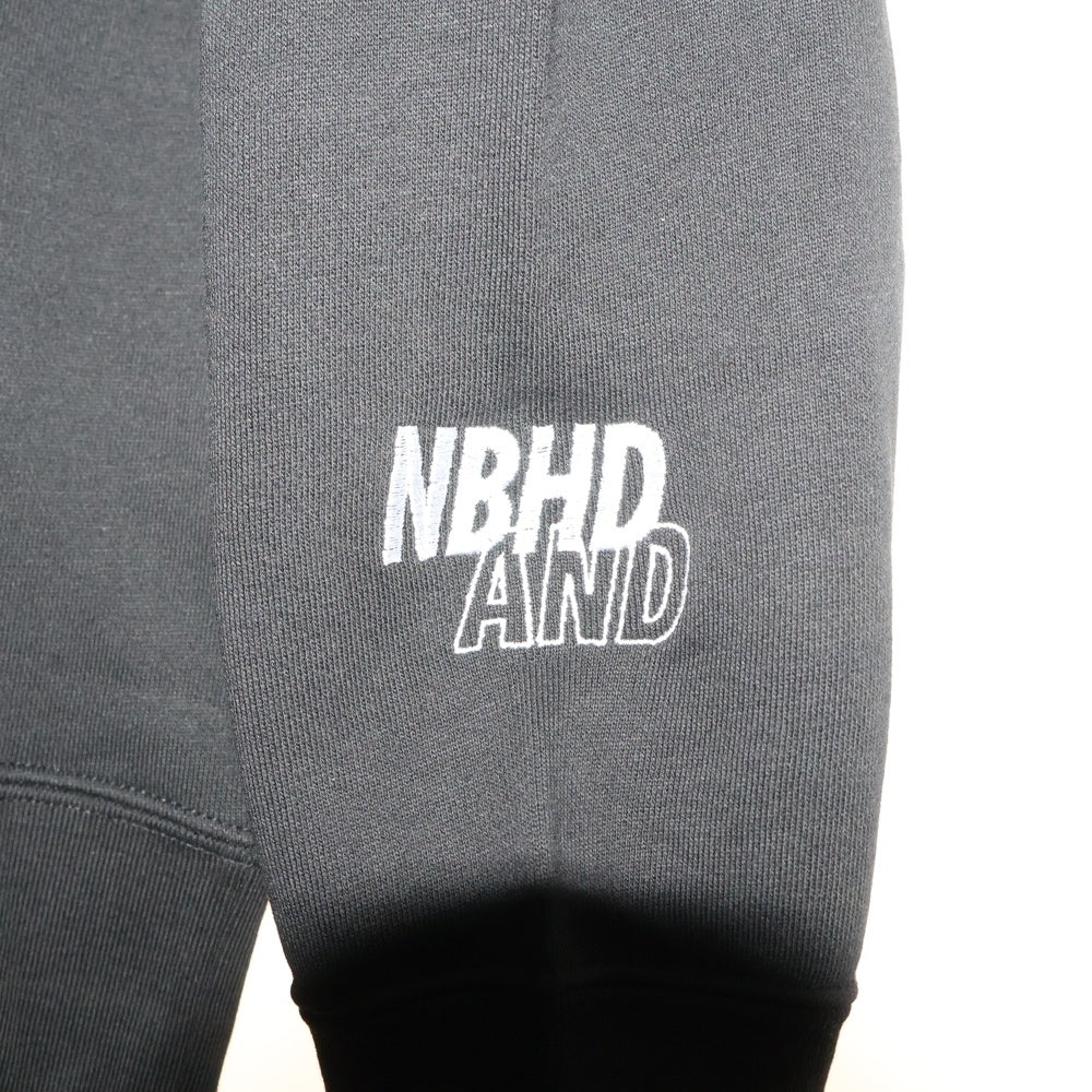 NEIGHBORHOOD(ネイバーフッド) ×WIND AND SEA C-HOODED LS ネイバーフッド Cフーデッド ロゴ プリント プルオーバー スウェット パーカー ブラック 201ELWSN-CSMO1S