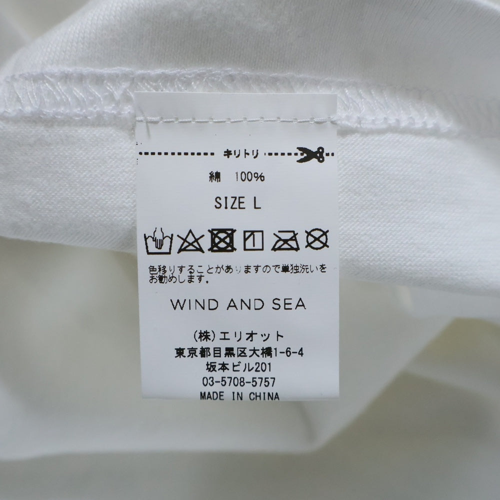 WIND AND SEA(ウィンダンシー) SEA ONE POINT TEE ワンポイント ロゴ プリント クルーネック 半袖Tシャツ カットソー ホワイト WDS-CS-165