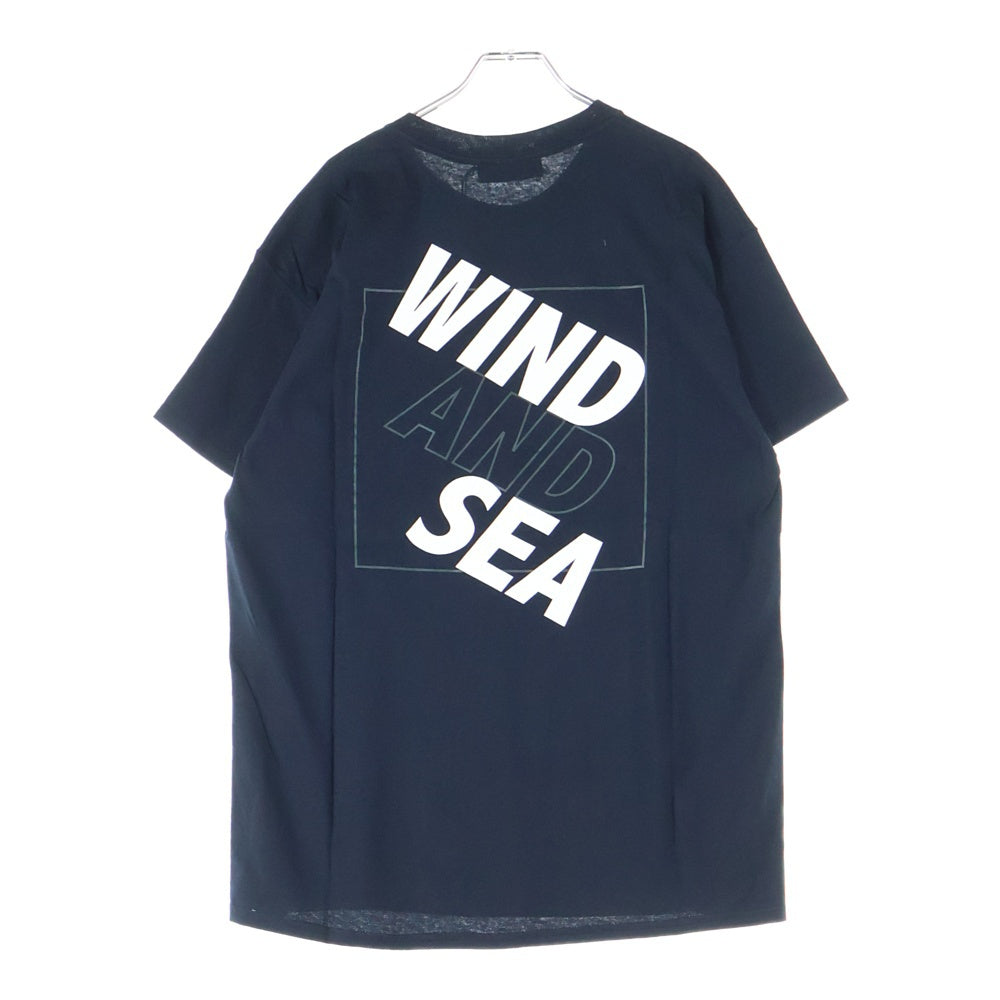 WIND AND SEA(ウィンダンシー) SEA SQUARE TEE スクエア ロゴ プリント クルーネック 半袖Tシャツ カットソー ブラック WDS-CS-166