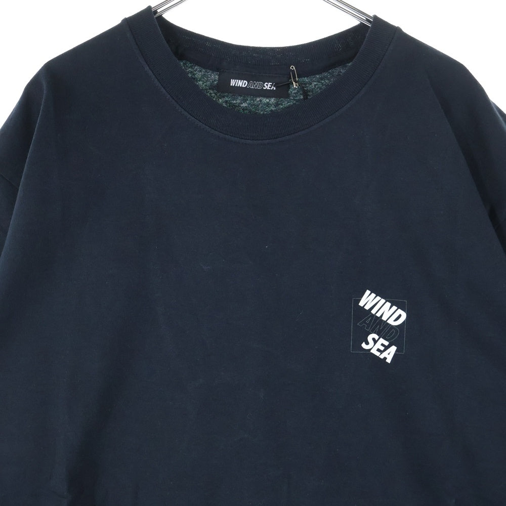 WIND AND SEA(ウィンダンシー) SEA SQUARE TEE スクエア ロゴ プリント クルーネック 半袖Tシャツ カットソー ブラック WDS-CS-166