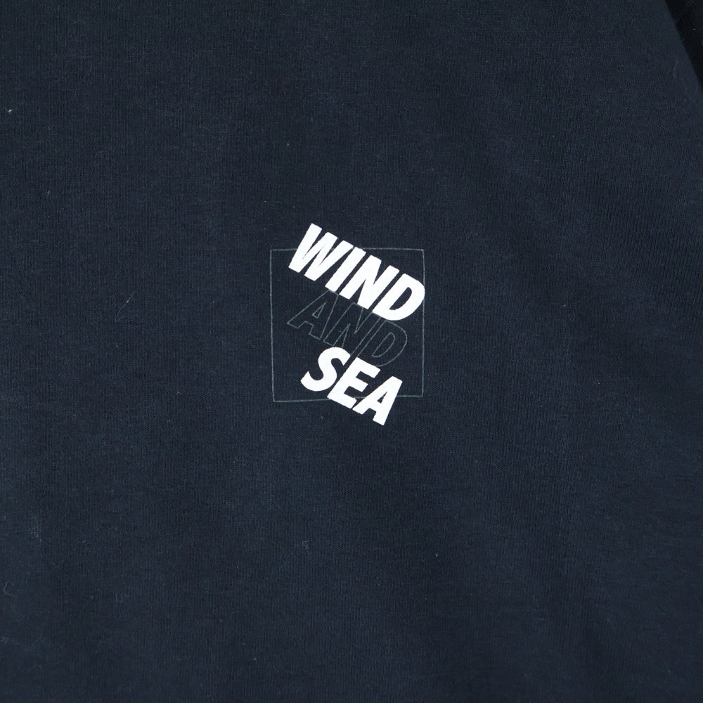 WIND AND SEA(ウィンダンシー) SEA SQUARE TEE スクエア ロゴ プリント クルーネック 半袖Tシャツ カットソー ブラック WDS-CS-166