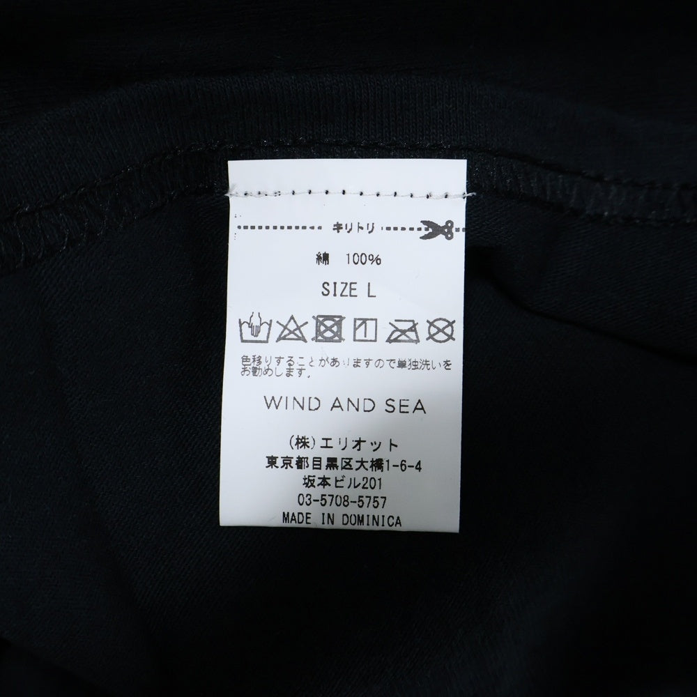 WIND AND SEA(ウィンダンシー) SEA SQUARE TEE スクエア ロゴ プリント クルーネック 半袖Tシャツ カットソー ブラック WDS-CS-166