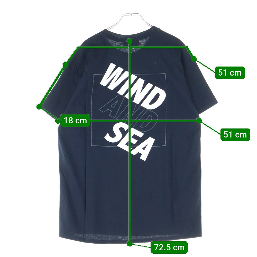 WIND AND SEA(ウィンダンシー) SEA SQUARE TEE スクエア ロゴ プリント クルーネック 半袖Tシャツ カットソー ブラック WDS-CS-166