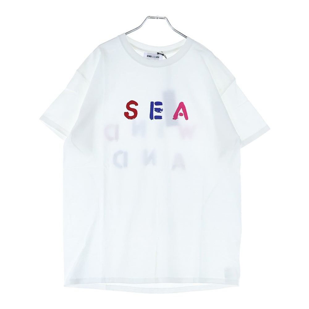 WIND AND SEA(ウィンダンシー) 19AW COLOR SEA T-SHIRT カラー ペイント ロゴ プリント クルーネック 半袖Tシャツ カットソー ホワイト WDS-19A-CS-01